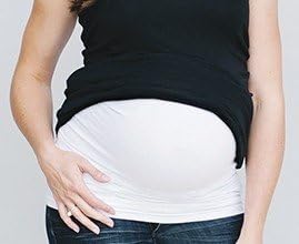 Pregnancy Belly Band / Maternity Belly Band: Before and After (White, Medium) by My Pure Delivery