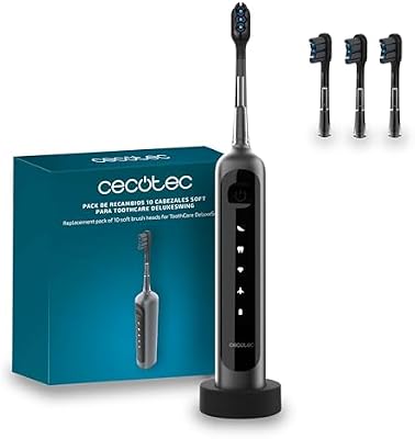 Schallzahnbürste ToothCare DeluxeSwing. 60° Oszillation, 66.000 rpm, 3 Modi, bis 40 Tage Akku, 3 Bürstenköpfe, Memory, Flight Mode Lock, LED-Display, Ladestation, Sleep Mode