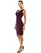 PattyBoutik Women V Neck Faux Wrap Ruched Day Night Dress (Purple Medium)