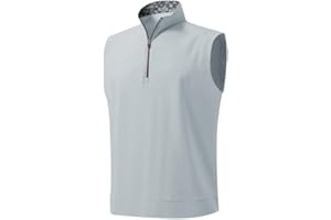 M MAELREG Men's Golf Vest Dry Fit Moisture Wicking Performance Sports Sleeveless Mens Lightweight Vest Pullover Quarter Zip