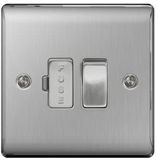 BG Electrical 2 x Nexus Metal Brushed Steel 13A DP Switched Fused Connection Unit