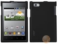 MYBAT Black Phone Protector Cover(Rubberized) compatible with LG VS950 (Optimus Vu)