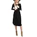 Maternity Nursing Dress,Crytech Solid Color Long Sleeve Double Layer Knee Length Midi Dress for Breastfeeding Pregnancy Loose Casual Sleepwear Nightgown Casual Clothes (Large, Black)thumb 2