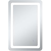 Elegant Decor Genesis 30x18 Rectangle Modern Aluminum LED Mirror in Silver