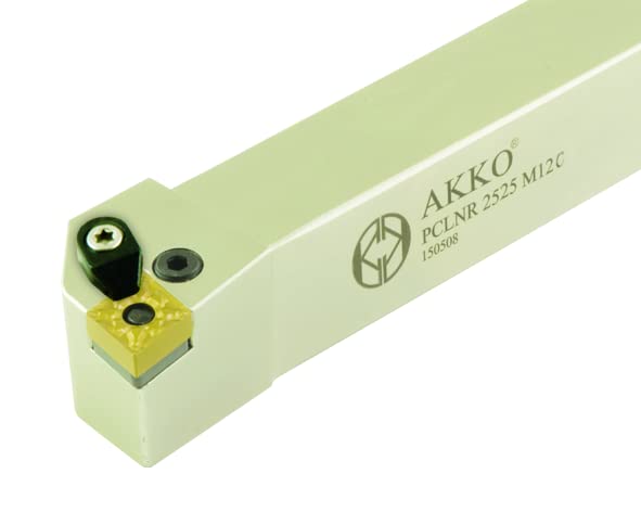 AKKO External Turning Tool Holder, Metal Lathe Tool, Indexable Insert Holder, Alpha Coated CNC Machining Tools, Shank Tool for Turning, Industrial Metal Working Tools, PCLNR 2525 M16C, Right Hand