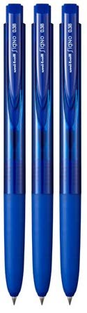 Signo - uni Knock Ballpoint Pen - RT1 - UMN-155-0.28 mm - Blue - 3 pcs