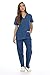 Just Love Women's Scrub Sets Six Pocket Medical Scrubs (V-Neck With Cargo Pant), Carribean Blue, Medium
