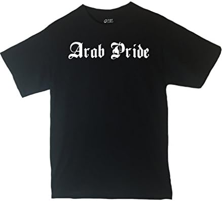 CustoMonsterDesigns Men's Arab Pride Shirt Large Black-White Vinyl Letters