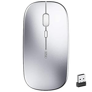 INPHIC Wireless Mouse,Rechargeale & Noiseless, Ultra Slim USB 2.4G PC Computer Laptop Cordless Mice with USB Nano…