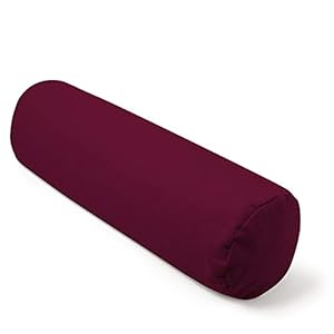 Present Mind Yoga Bolster Roll Natural Cushion Ø20 cm – Buckwheat Husk Filling – 100% Cotton Cover