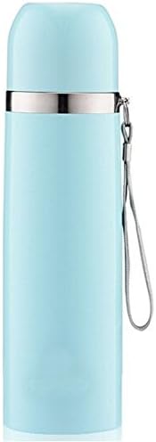 Stainless steel bullet head vacuum insulated outdoor travel belt lifting Rope Water Cup (Blue) [Energy Class A+]