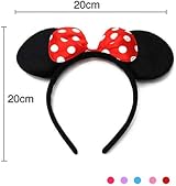 HENBRANDT Mouse Ears Headband with Red Polka Dot Bow - Fancy Dress Accessory view 3