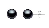14k Gold AA+ Quality Japanese Dark Black Akoya Cultured Pearl Stud Earrings