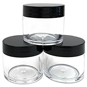 (Quantity: 6 Pieces) Beauticom 30G/30ML (1 Oz) Round Clear Jars with BLACK Flat Top Lids for Beads, Gems, Glitter, Charms, Small Arts and Crafts - BPA Free