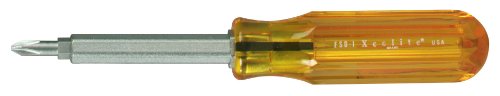 Xcelite FSD1 Multi-Bit Four-in-One Phillips/Slotted Screwdriver, #1/#2 Head, 3-1/16