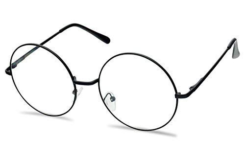 large round black frame glasses