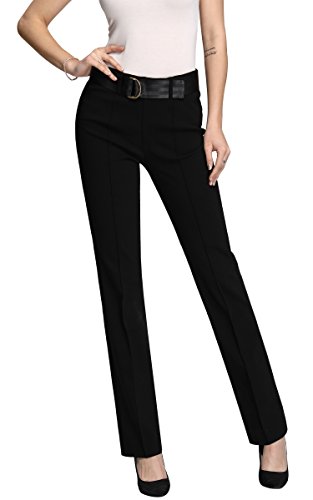 MOVING DEVICE Womens Dress Pant Pull On Stretch Trousers for Work & Casual Wear