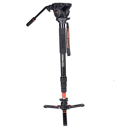 Video Monopod with Feet for DSLR Fluid Head Coman KX3131 2 in 1 Tripod and Monopod Combo for Camera
