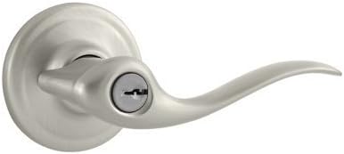 Kwikset Tustin Entry Lever featuring SmartKeyÂ® in Satin Nickel by Kwikset