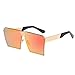 JOJO'S SECRET Oversized Square Sunglasses Metal Frame Flat Top Sunglasses JS009 (Gold/Transparent Red+Gold/Pink, 2.48)