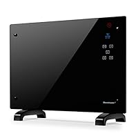Electric Space Heater for Large Room, Homeleader 1500W Panel Heater Room Heater with Remote,LED Touch Button, Black