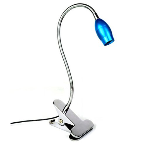 Brightsky LED Clip Desk Lamp Clamp 3w Warm White Table Laptop Reading Bed Flexible Neck Blue Head Light Usb
