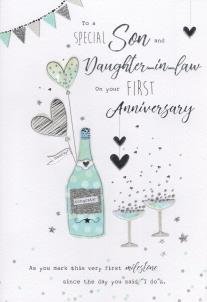 Son Daughter In Law On Your 1st Anniversary Amazon Co Uk