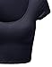 Awesome21 Basic Solid Scoop Neck Slim Fit Short Sleeve Crop Tops Navy Size M