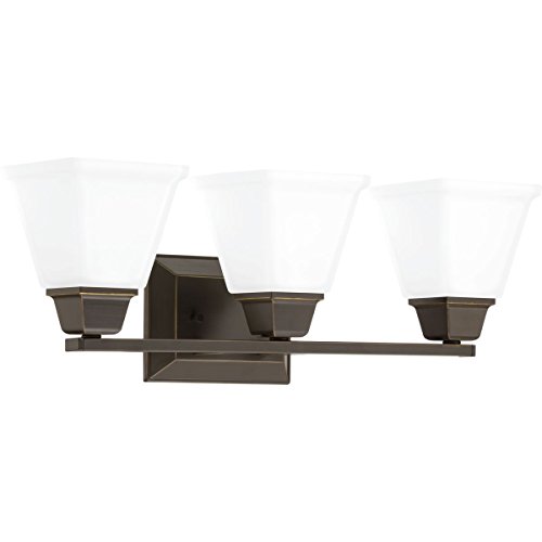 Progress Lighting P300160-020 Clifton Heights Three-Light Bath & Vanity, Antique Bronze Progress Lighting P300160-020 Clifton Heights Three-Light Bath & Vanity, Antique Bronze