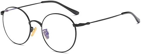 Ototon Blue Light Blocking Round Metal Glasses Anti UV Eye Fatigue Headache Eye Strain Safety Glasses for Computer/Phone/TV Women Men (Black Frame)