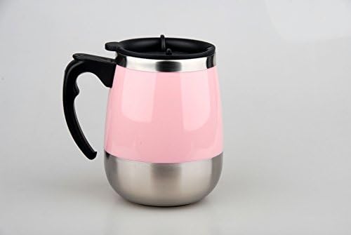 NO MORE "SELF STIRRING MUG" WORDINGS (US MARKET ONLY). NO NEED TO TELL THE WORLD THAT YOU ARE USING SELF-STIRRING MUG. DOUBLE LAYERED STAINLESS STEEL (Pink Color, 450ml/15.2oz)