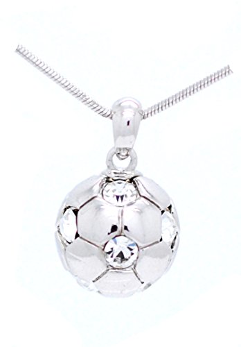 Violet Victoria & Fan Star Soccer Ball Necklace - Crystal Soccer Ball Necklace - Clear