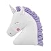 NoJo Shaped Plush Sherpa Decorative Pillow, 1 Count (Pack of 1), Unicorn-White, Lilac, Silver, Lavender