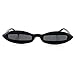 ROYAL GIRL Bold Small Vintage Sunglasses For Women Mens Fashion Designer Oval Acetate Frame Shades (Glossy Black-Gary, 50)