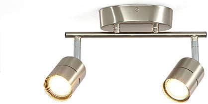 Ceiling Light LED Bath Ceiling Light Rotating Ceiling Light 2 Flame丨5W丨220V-240V丨IP20 GU10 Ceiling Spotlight Silver Ceiling Light Kitchen Art Child House Ceiling Light Bar Studio Spotlight [Energy Class A++]