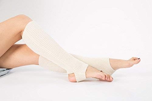 Febbya Knitted Yoga Socks,Knitted Leg Warmers Women Winter Warm Knit Crochet Leg Warmers for Yoga Dancing Exercising Gym Keep Warm Whtie - Image 3