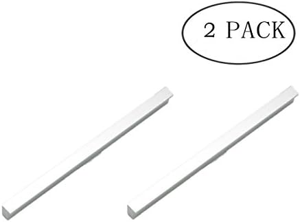Popowbe 2 Pack Aluminum alloy wardrobe handle cupboard door handle cupboard drawer handle extension pitch-row 19.2cm Silver