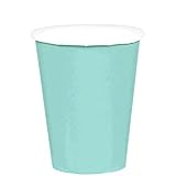 Amscan Party Perfect Disposable Paper Cups (20 Piece), Robin'S Egg Blue, 8.5 x 3