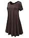 BELAROI Womens Summer Casual T Shirt Dresses Short Sleeve Swing Tunic Dress(1X, Coffee)