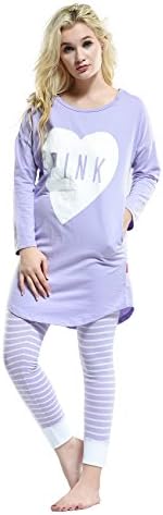 Women Pajamas Sets Modal Lightweight Sleepwear Long Sleeve and Pants 8065 (S, Purple)