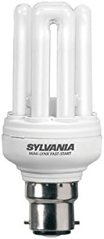 23w BC B22 Cap Large Bayonet 827 Extra Warm White Quad Turn Minilynx Fast Start T3 Sylvania Branded(SLI 0031176) [EU Specification: 220-240v]