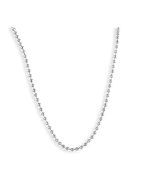 Collar con cadena ajustable de acero inoxidable con cuentas de 2,3 mm, 38 pulgadas, para placa de identificación para perros.