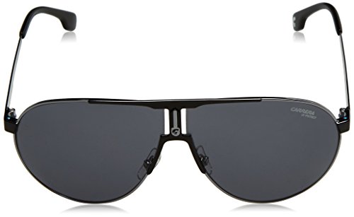 Carrera Men's Ca1005s Aviator Sunglasses, Ruthenium Black Matte Black/Gray Blue, 66 mm
