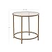 Spatial Order Round Metal Accent Table Glass Top, Gold K7143-J014