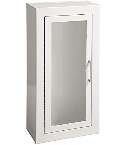 Williams Brothers C-100 White Fire Extinguisher Cabinet - Surface Mount, 5LB Capacity, 18-Gauge Steel, Lockable