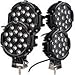Oplips 4 x Black 51w Round Led Light 7