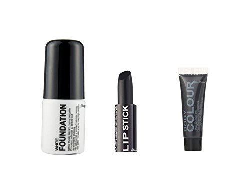 Stargazer Halloween Set Liquid Foundation, Jet Black Lipstick & Black Body Paint - Thumbnail 2