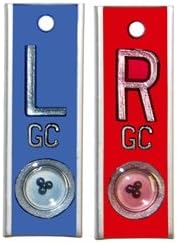 Aluminum X-Ray Bubble Bead Positioner Markers - Vertical, Blue & Red, Left & Right Set,"L" &"R" - 5/8", Personalize with Initials