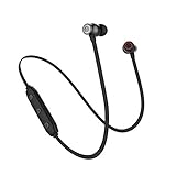 Wireless Headphones Bass Earbuds with Mic Bluetooth V5.0 Noise Cancelling in-Ear Sweatproof Earphones for Mens Sports Headsets Lightweight Portable Gym Outdoor Earplugs 6 Hours Play Times