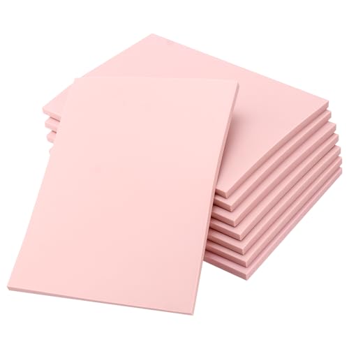 TAICHEUT 8PCS 8 x 6 Inches Pink Rubber Carving Block, Soft Rubber Stamp Carving Blocks, Rubber Linoleum Block for Craft, DIY